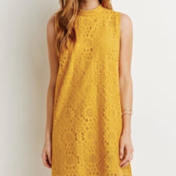 Forever 21 Mustard Lace Dress - Picture 1 of 7
